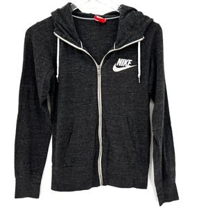 Nike Gym Vintage Full Zip Sweatshirt Hoodie Gray 545665-010 Womens Size Small